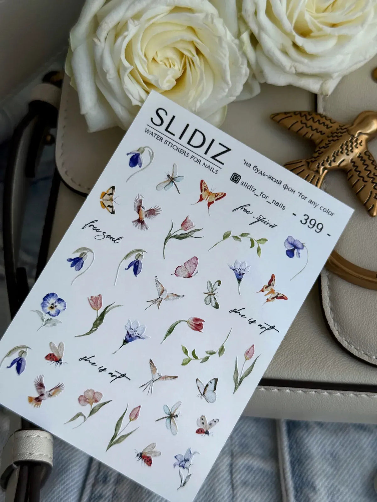 Nail slider decals on any background 399