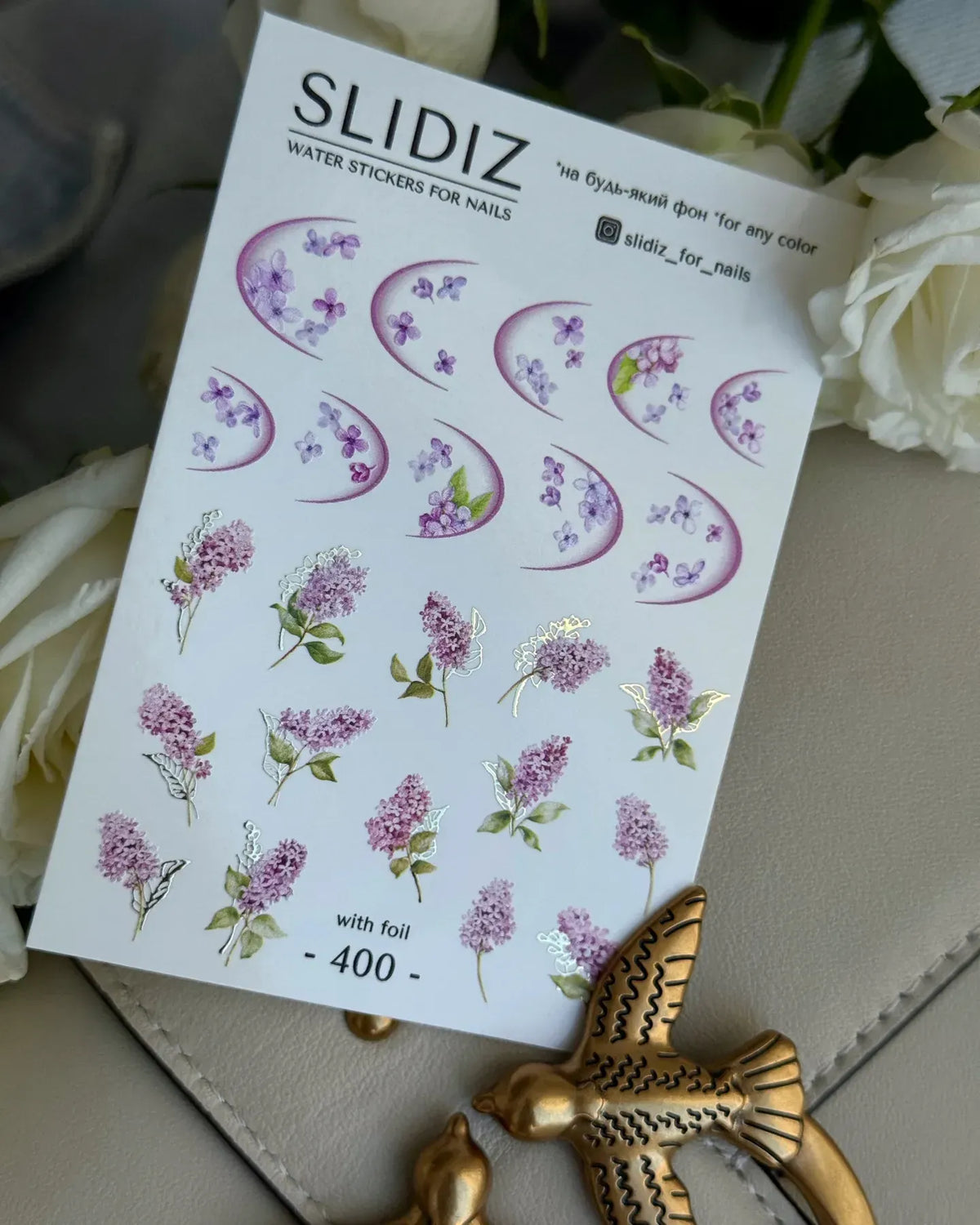 Foil Nail slider decals on any background 400