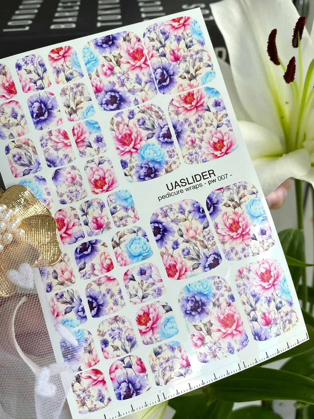 Pedicure nail wrap pw 007