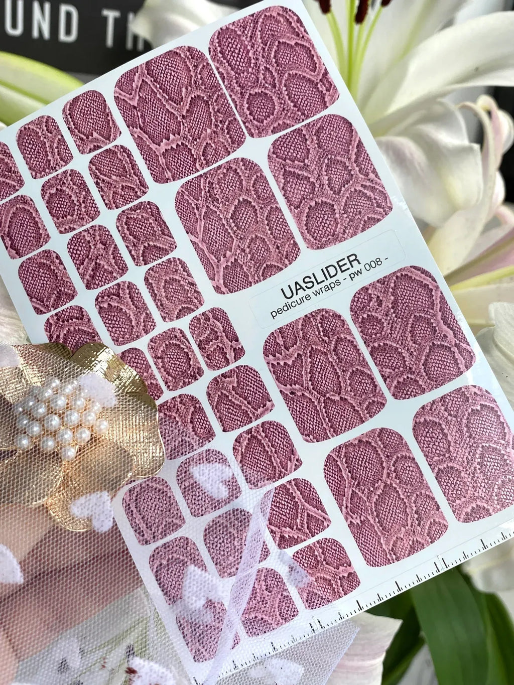 Pedicure nail wrap pw 008