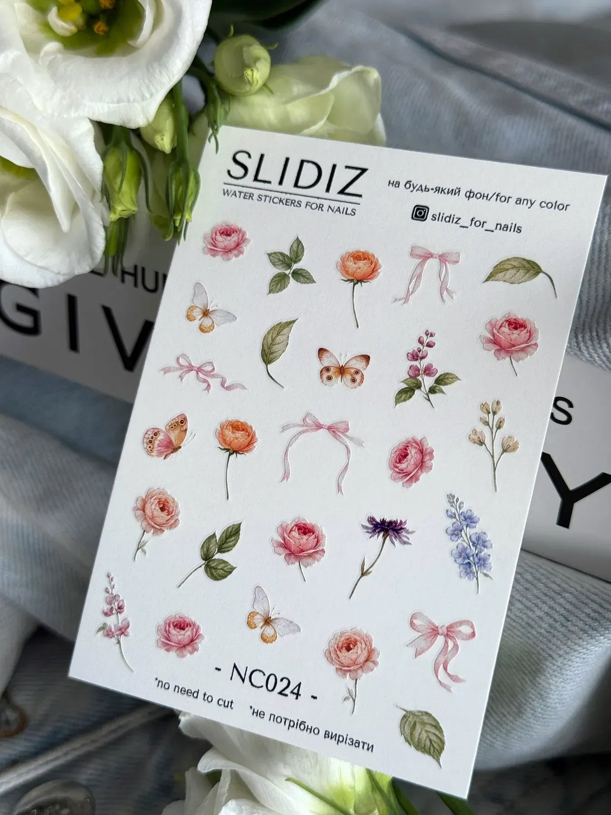 Nail slider decals with no excess film NC024