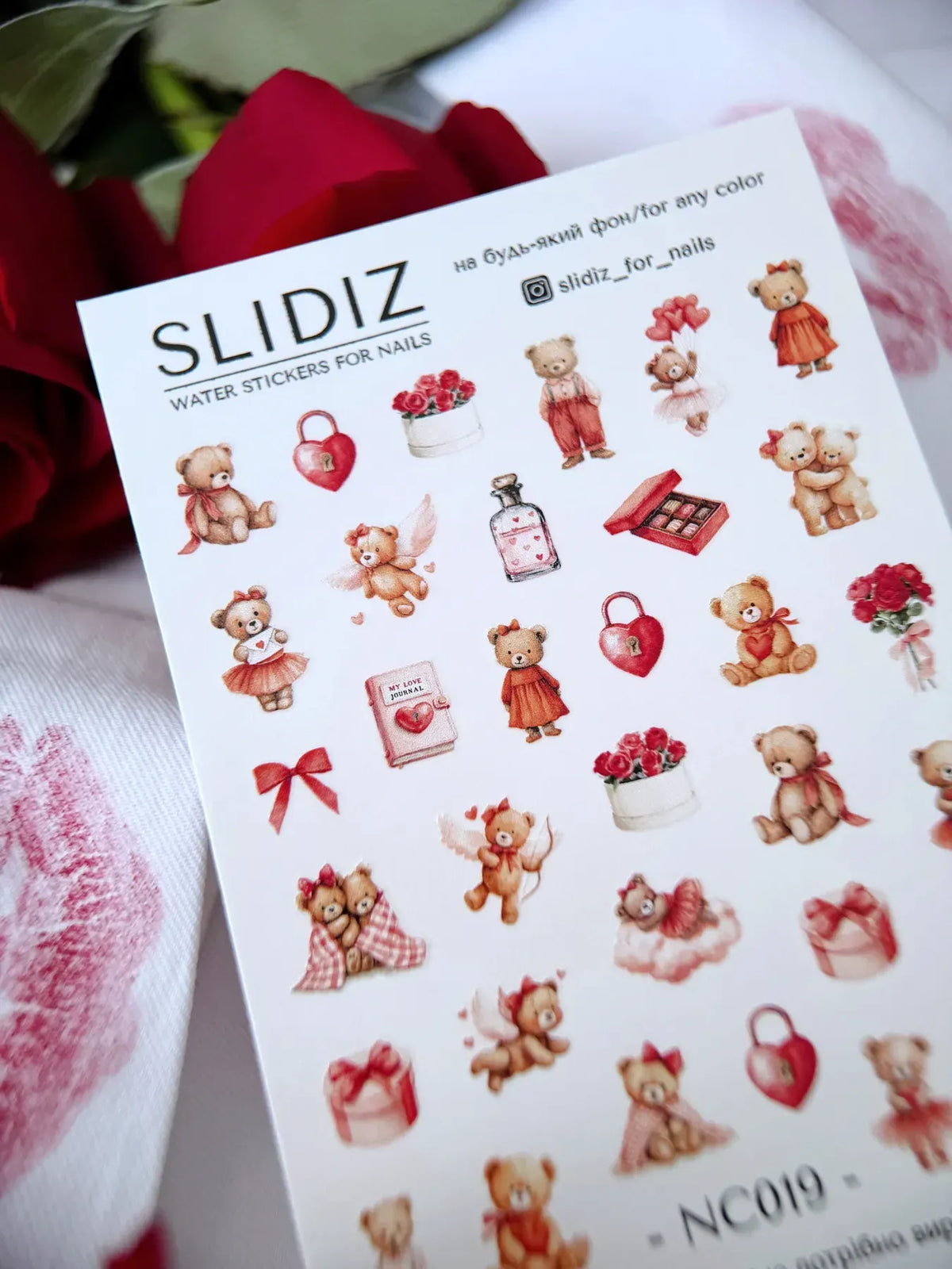 Nail slider decals with no excess film NC019