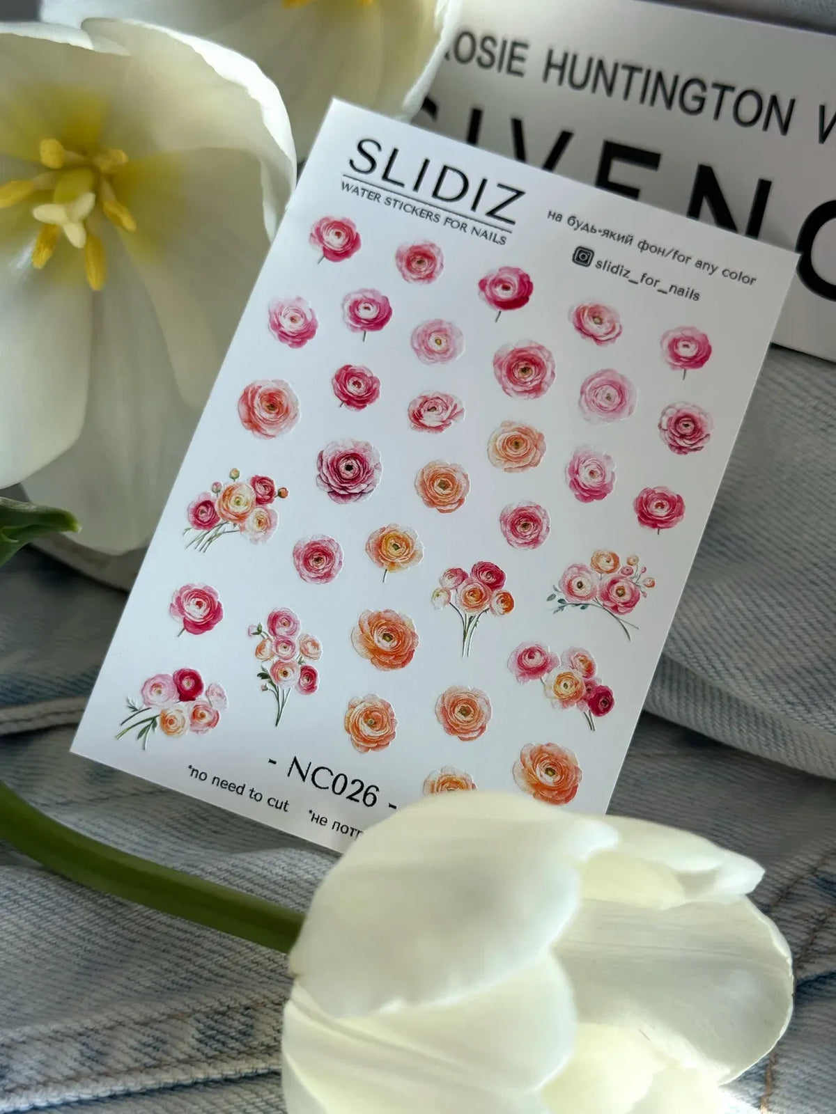 Nail slider decals with no excess film NC026