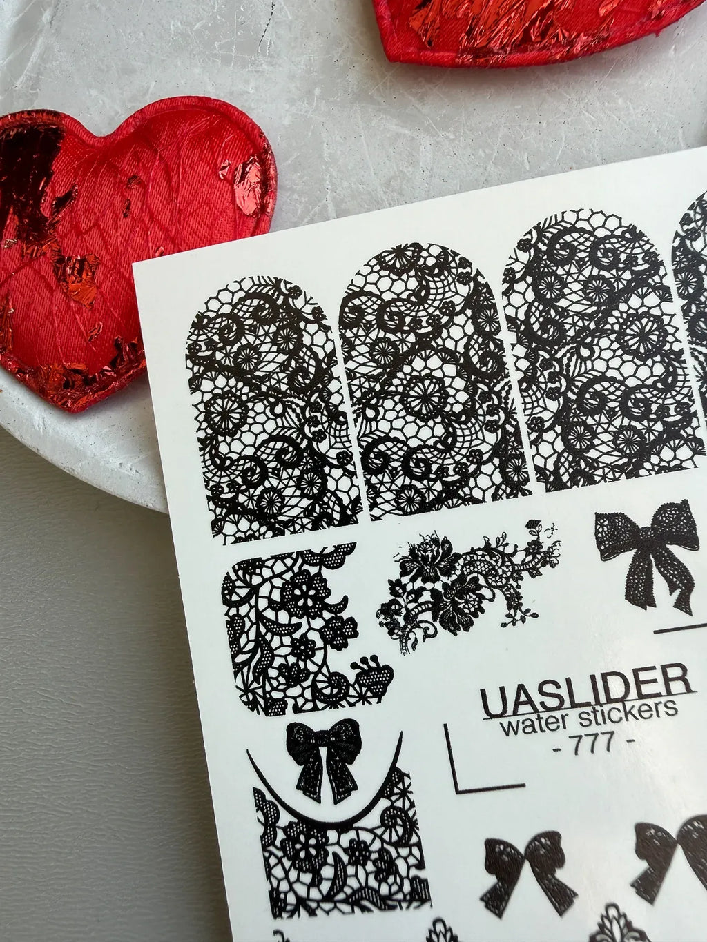 Nail slider decals on any background 777