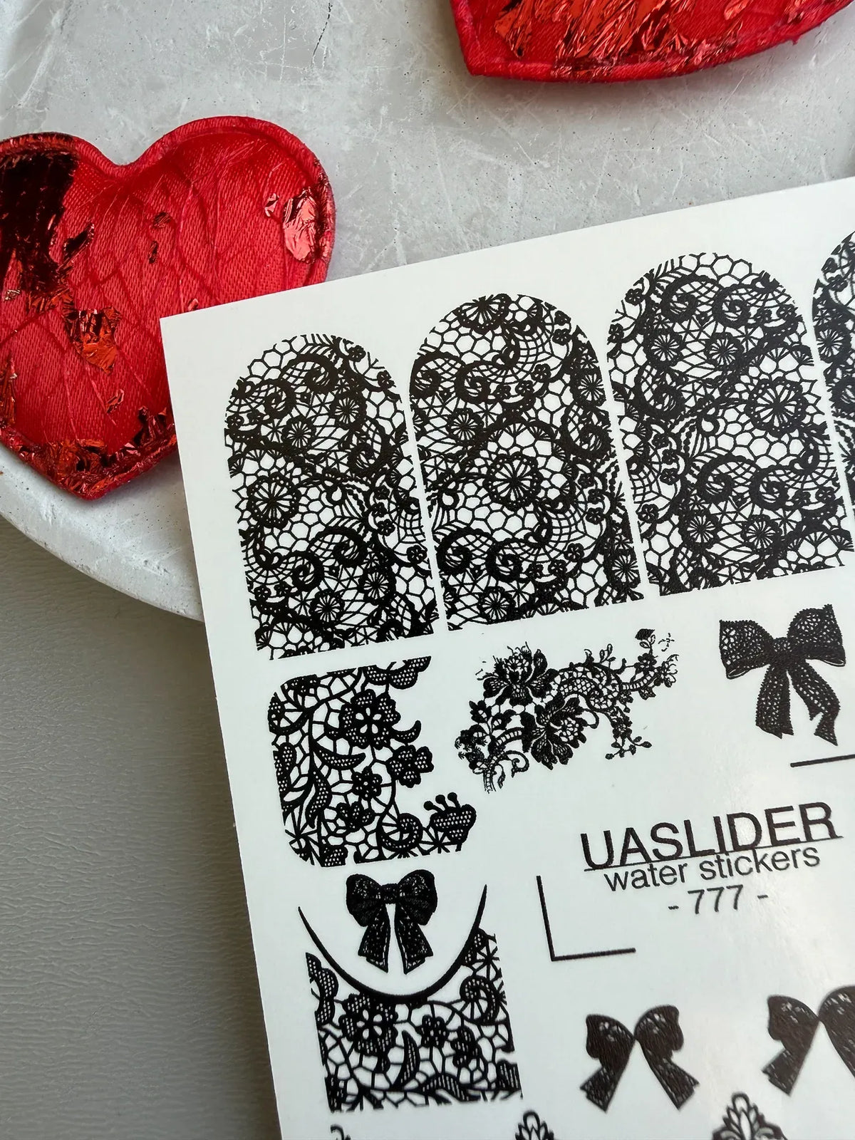 Nail slider decals on any background 777