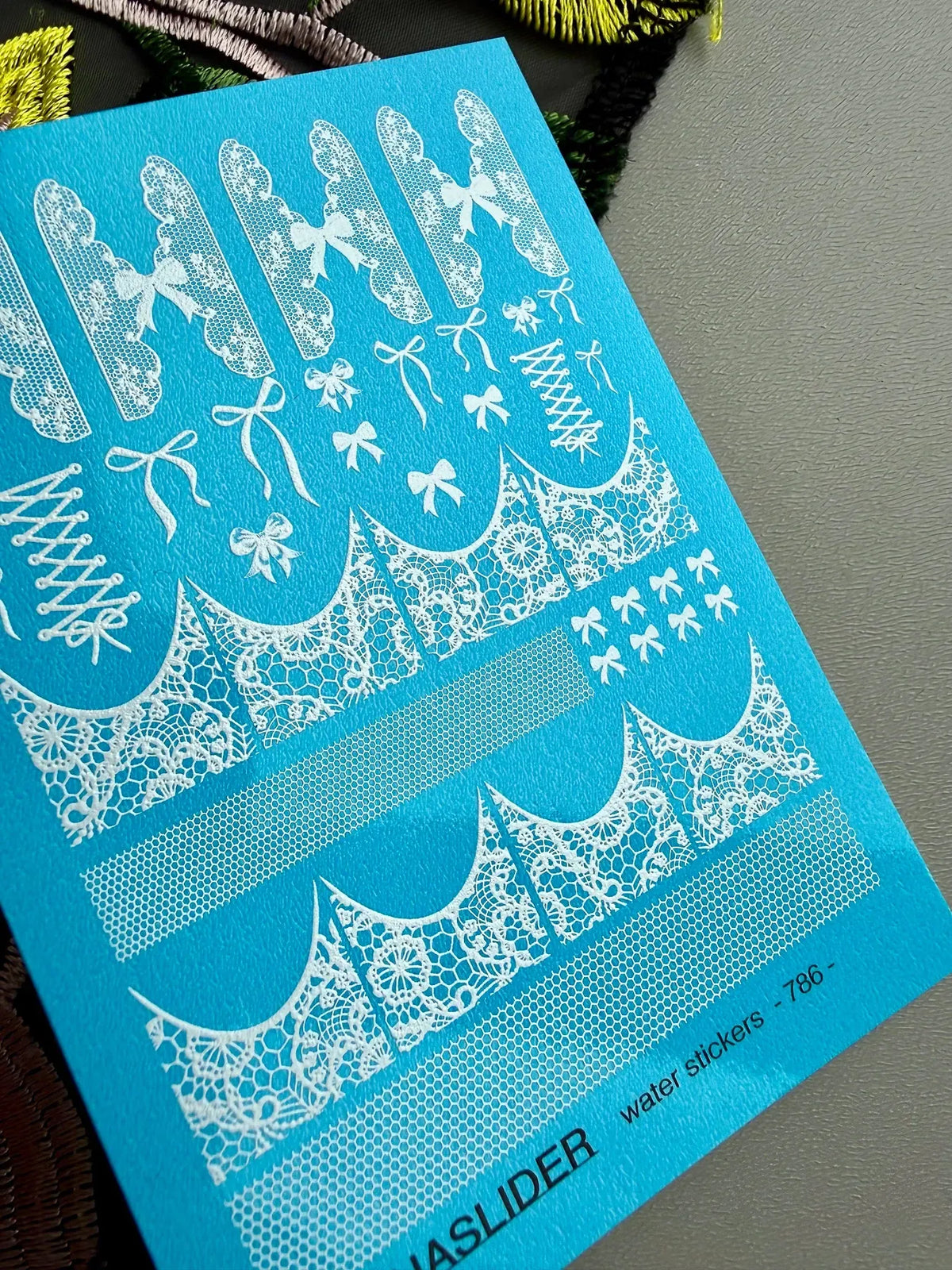 Nail slider decals on any background 786