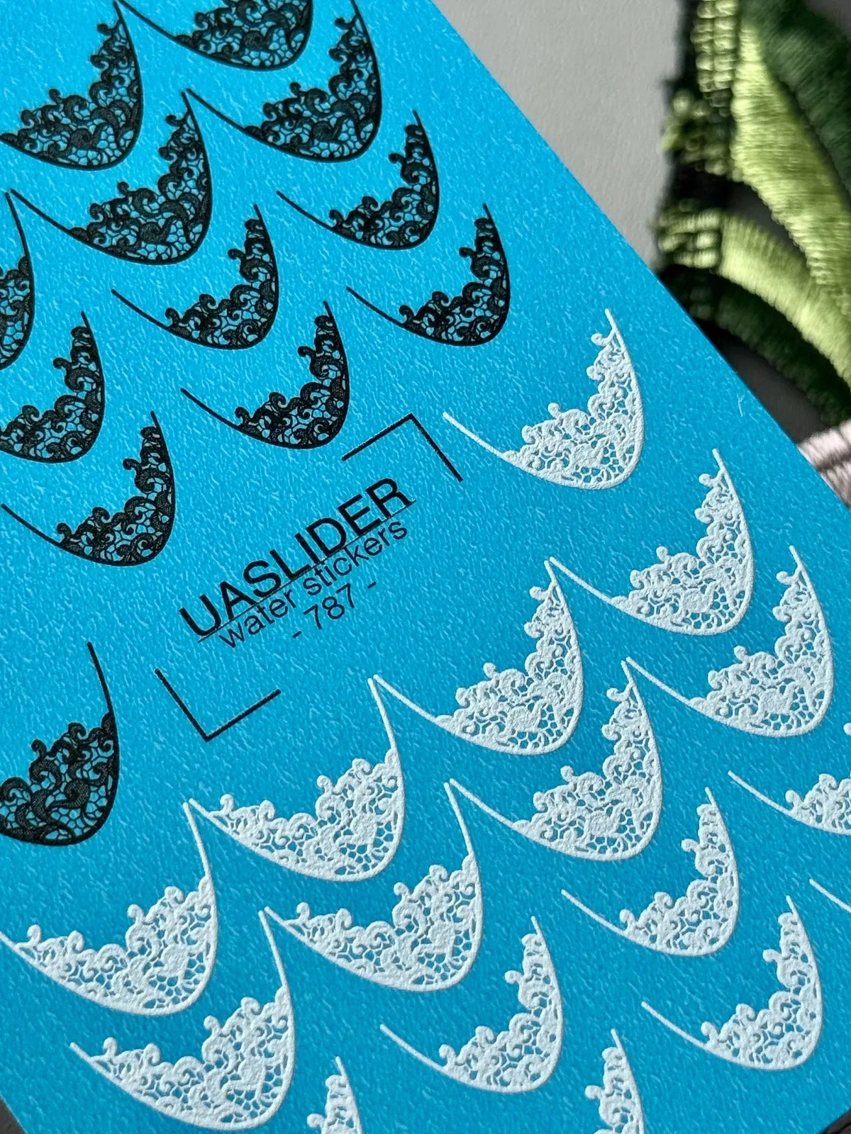 Nail slider decals on any background 787