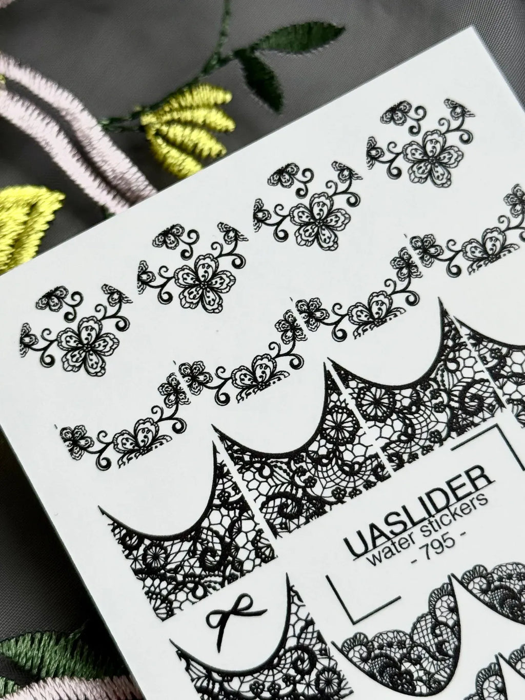Nail slider decals on any background 795