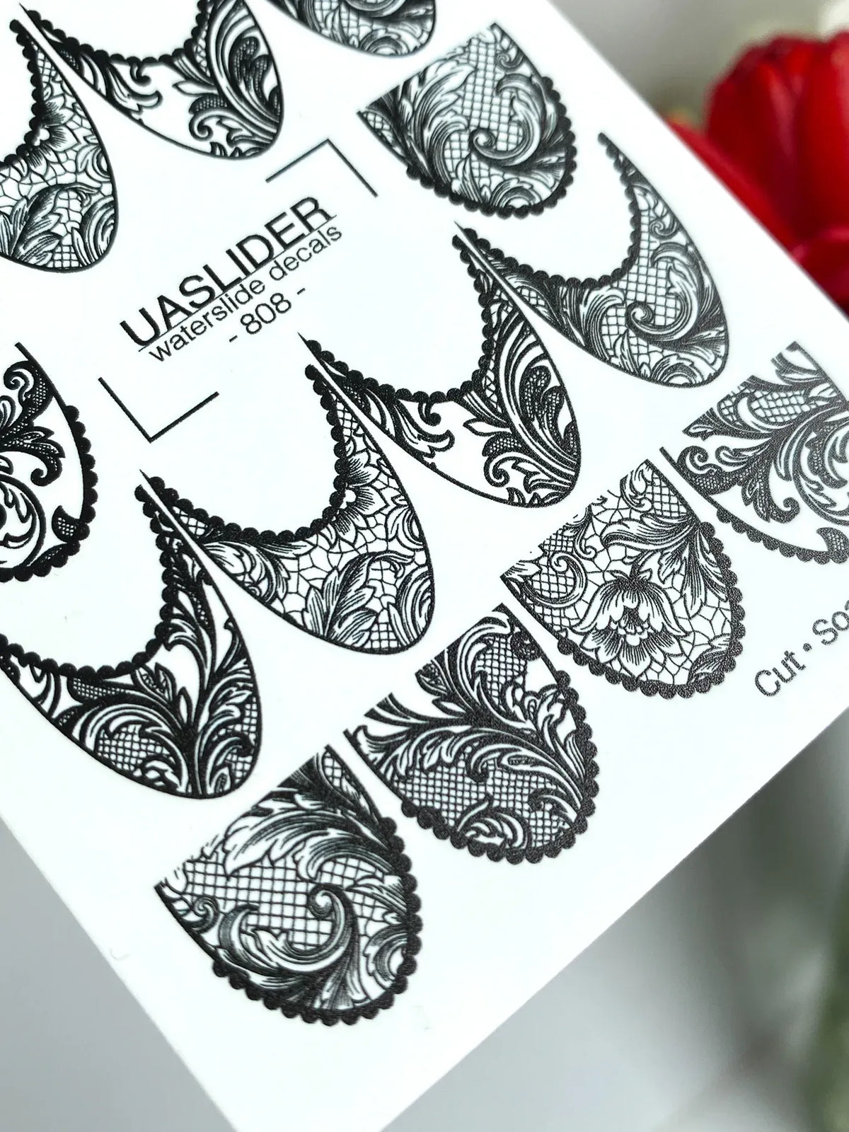 Nail slider decals on any background 808
