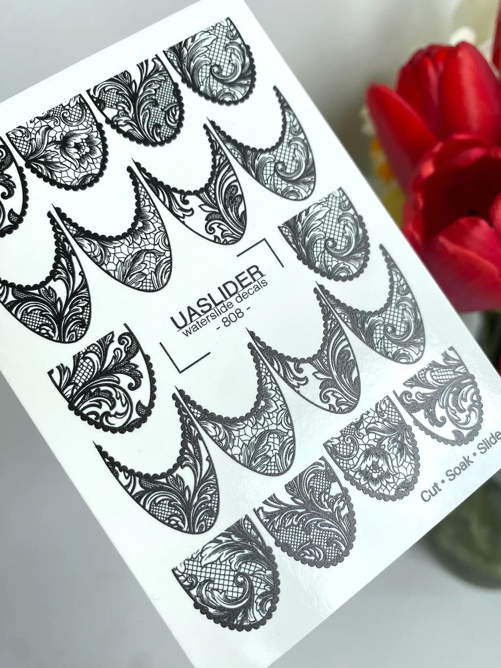 Nail slider decals on any background 808
