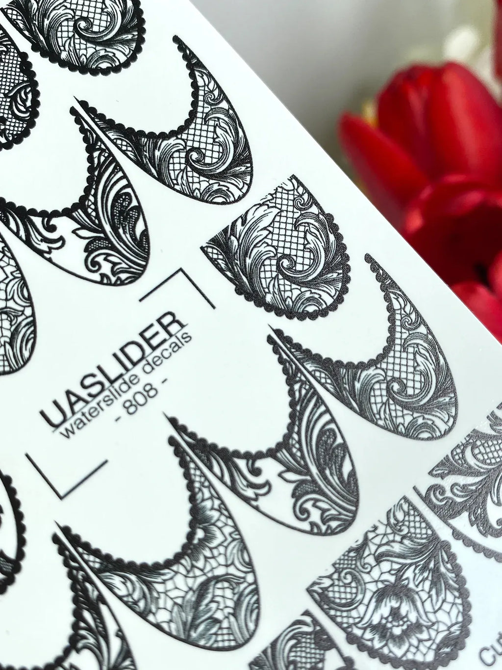 Nail slider decals on any background 808