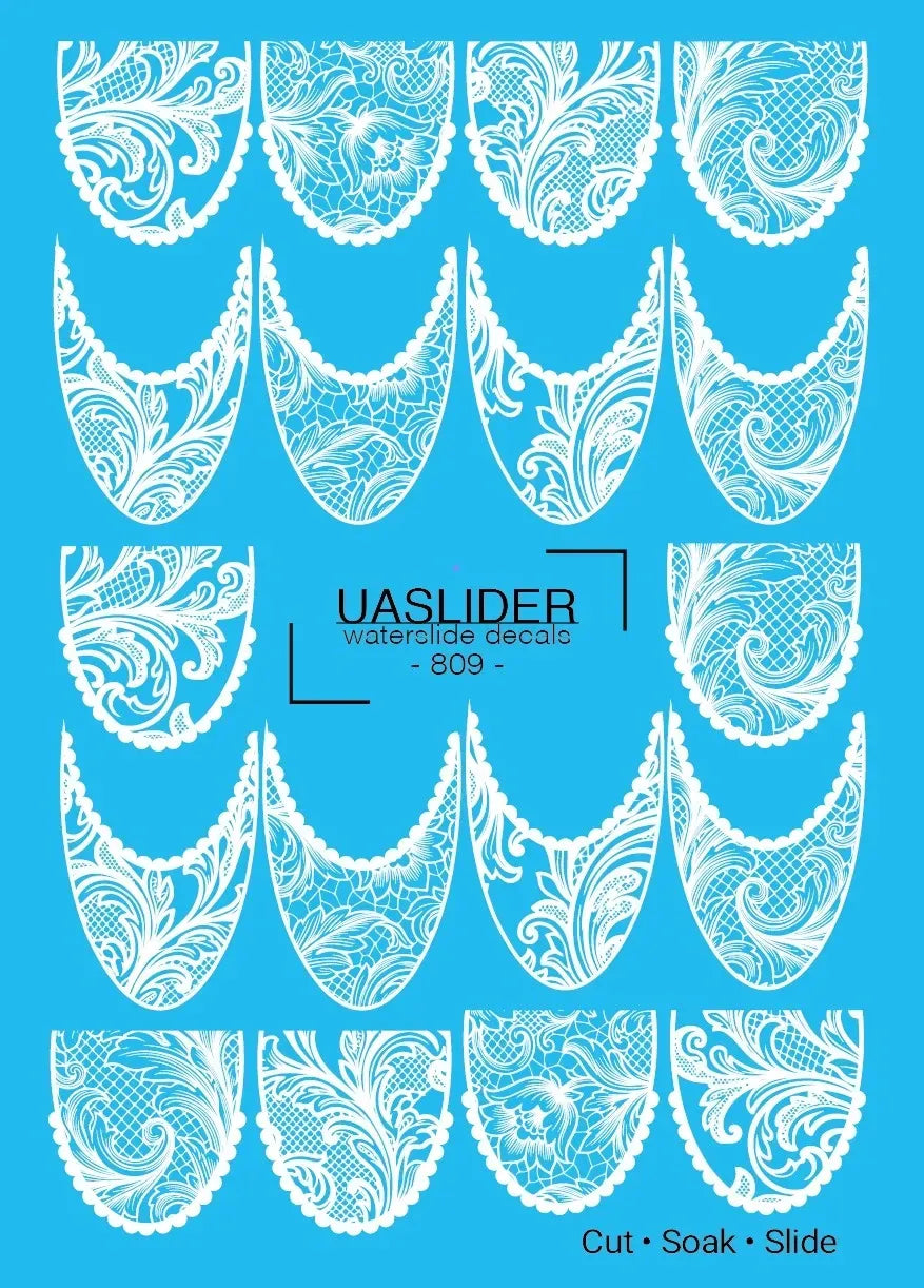 Nail slider decals on any background 809