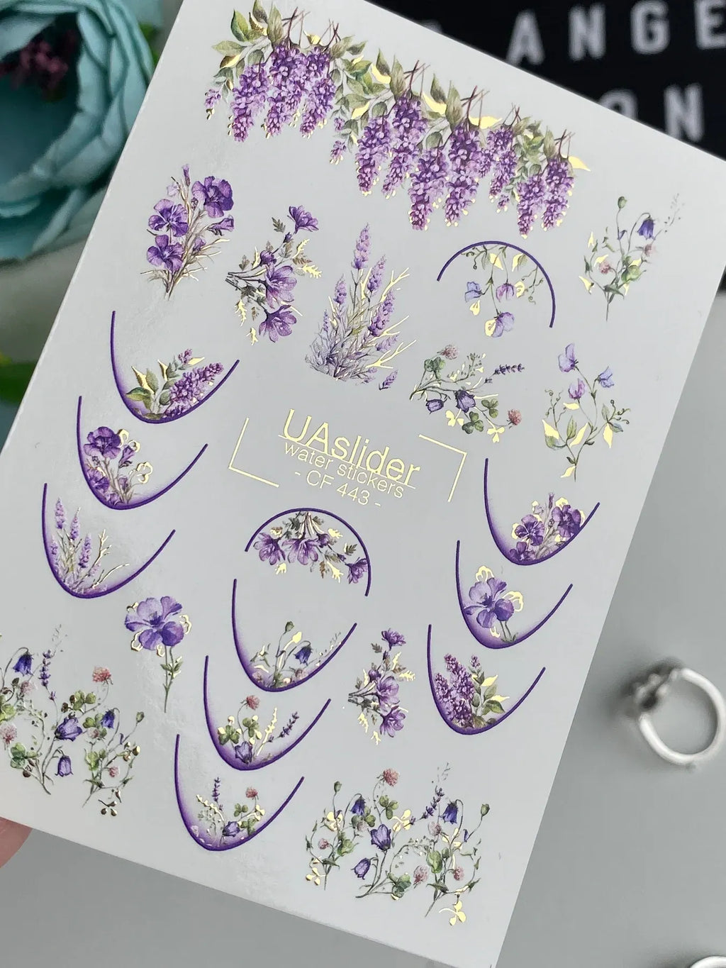 Foil Nail slider decals on any background CF_443