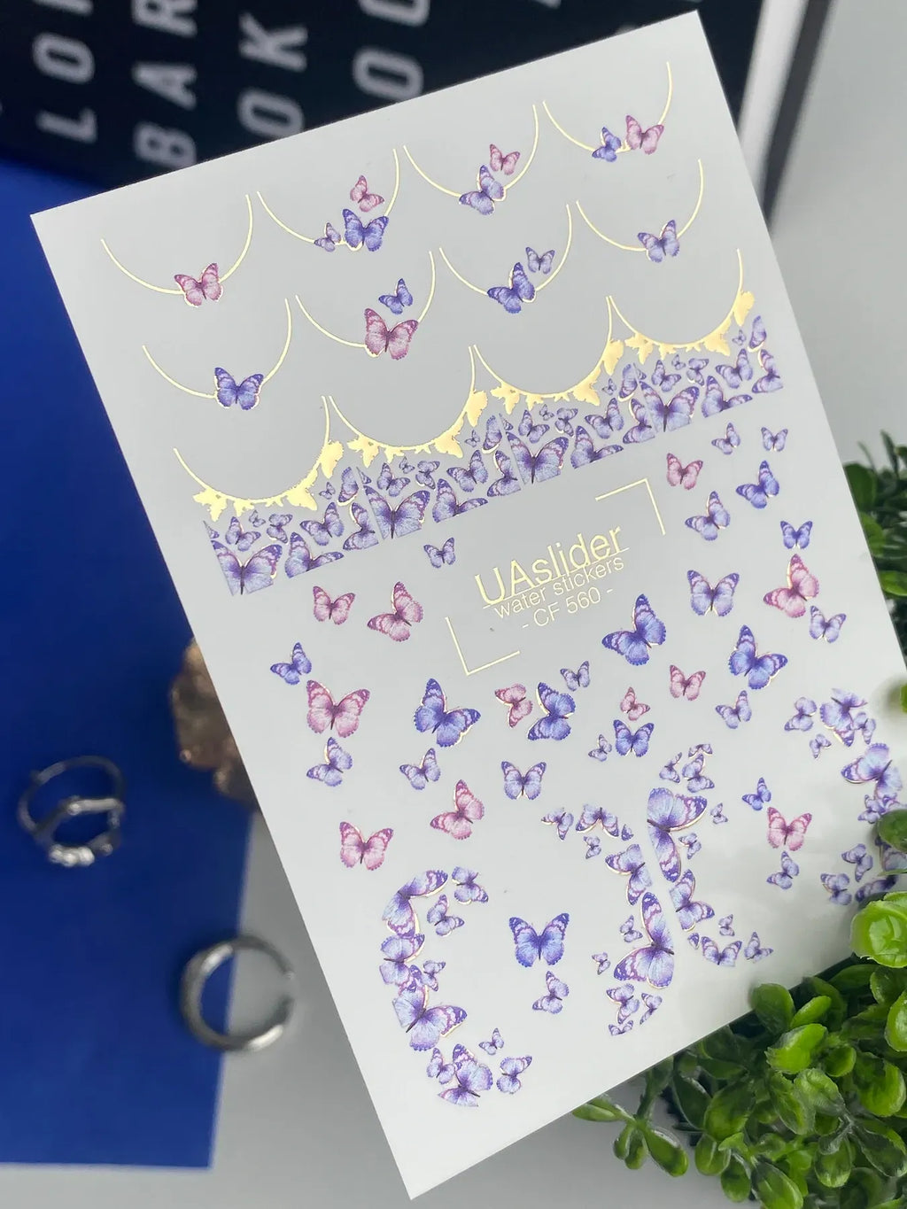 Foil Nail slider decals on any background CF_560