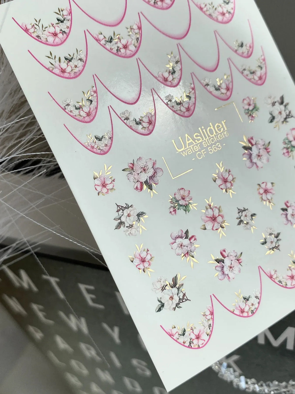 Foil Nail slider decals on any background CF_563