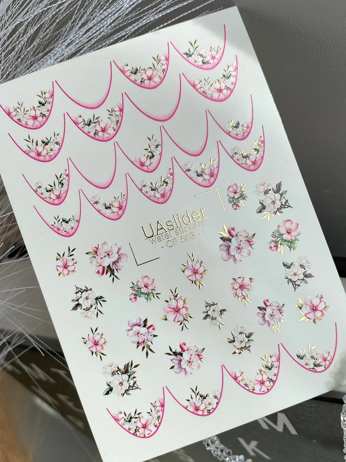 Foil Nail slider decals on any background CF_563