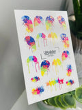 Foil Nail slider decals on any background CF_623