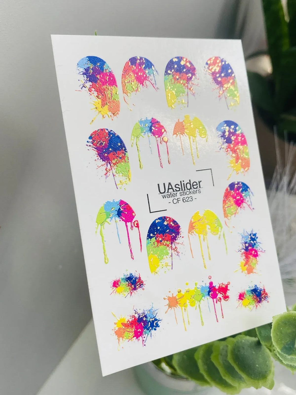 Foil Nail slider decals on any background CF_623