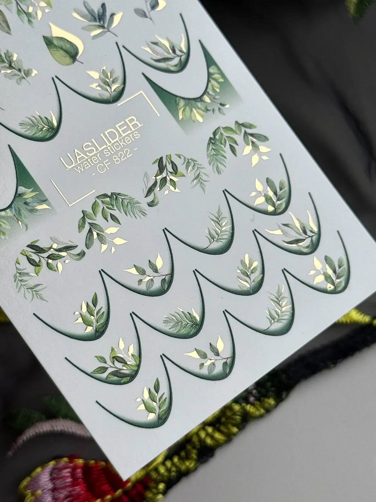 Foil Nail slider decals on any background CF_822