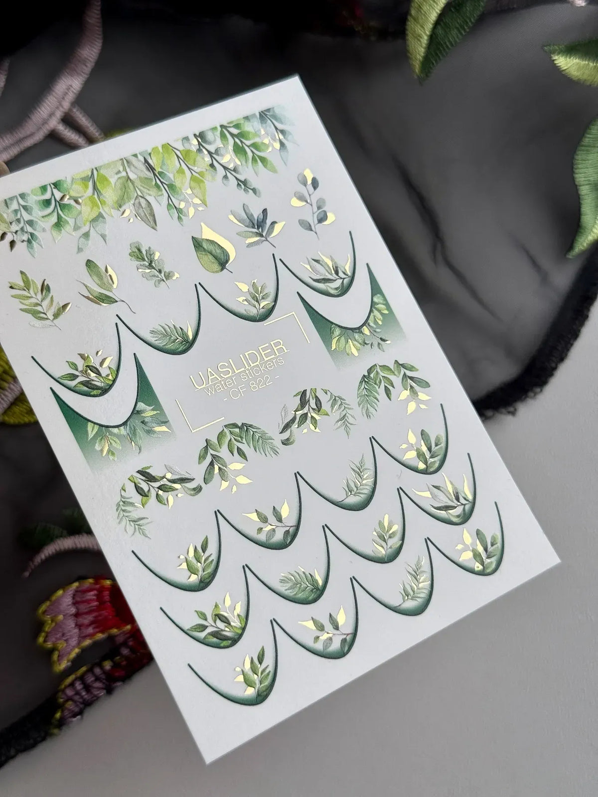 Foil Nail slider decals on any background CF_822