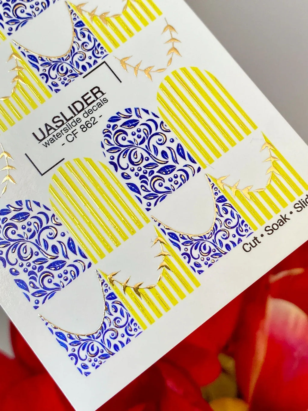 Foil Nail slider decals on any background CF_862