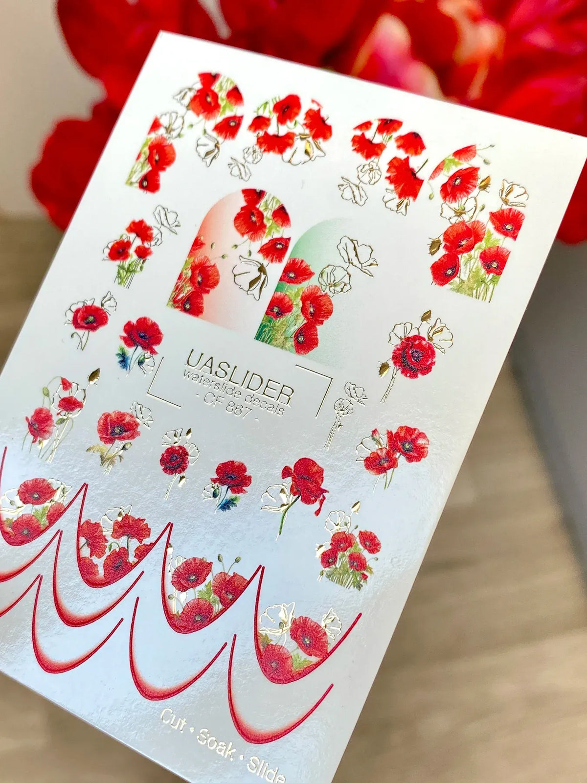 Foil Nail slider decals on any background CF_867