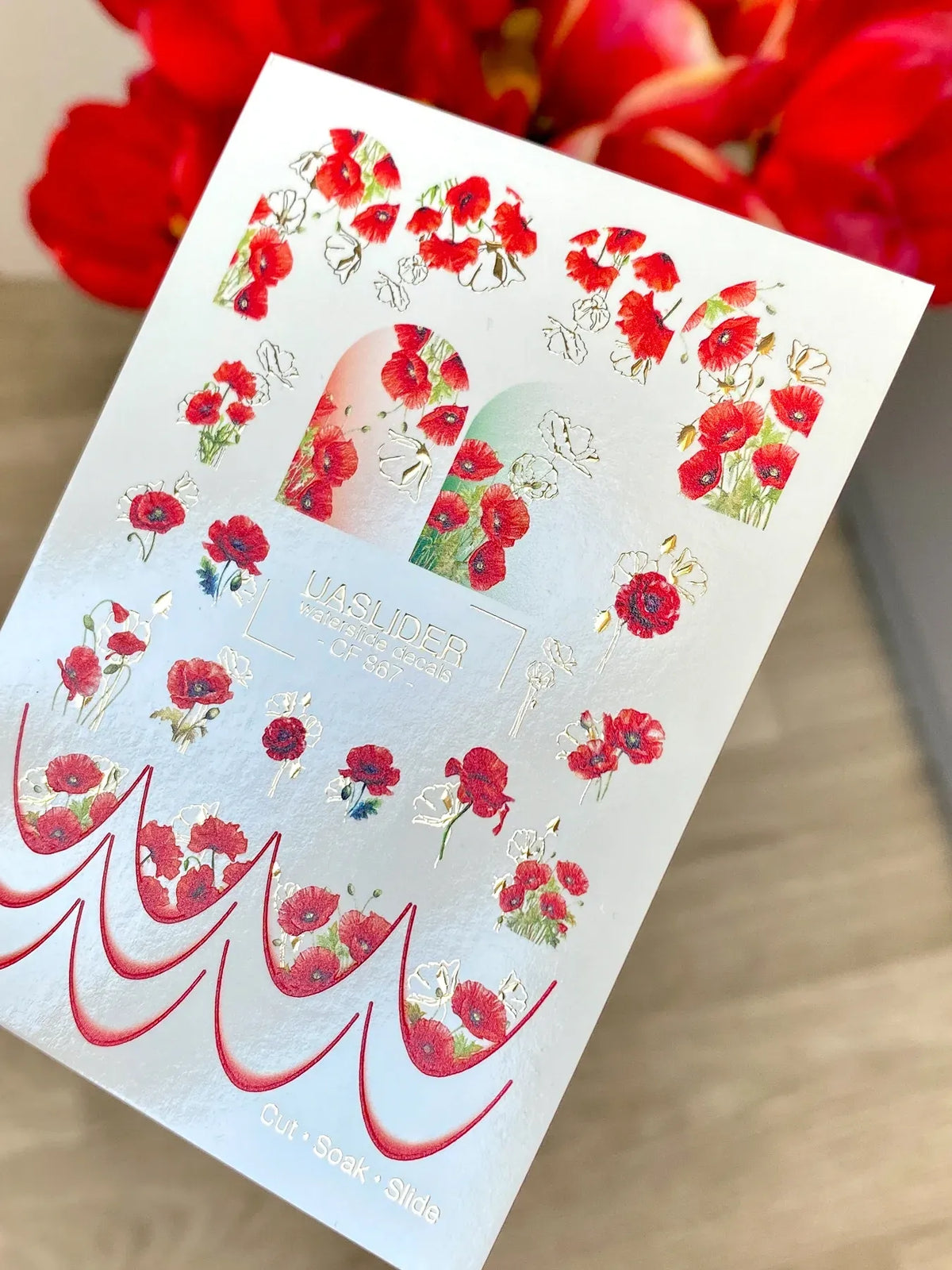Foil Nail slider decals on any background CF_867