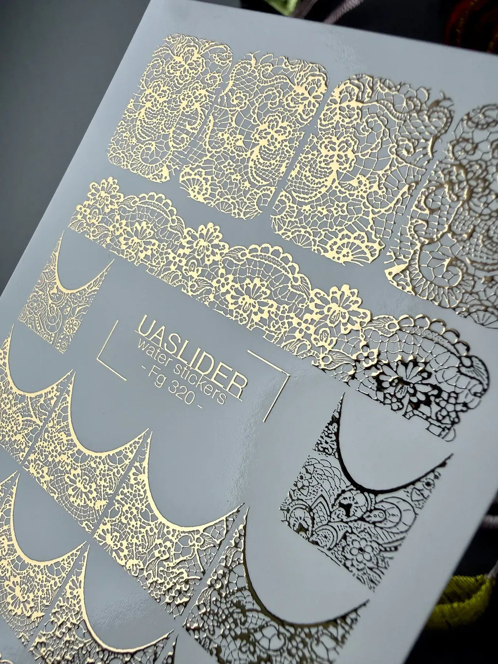 Foil Nail slider decals on any background F_320