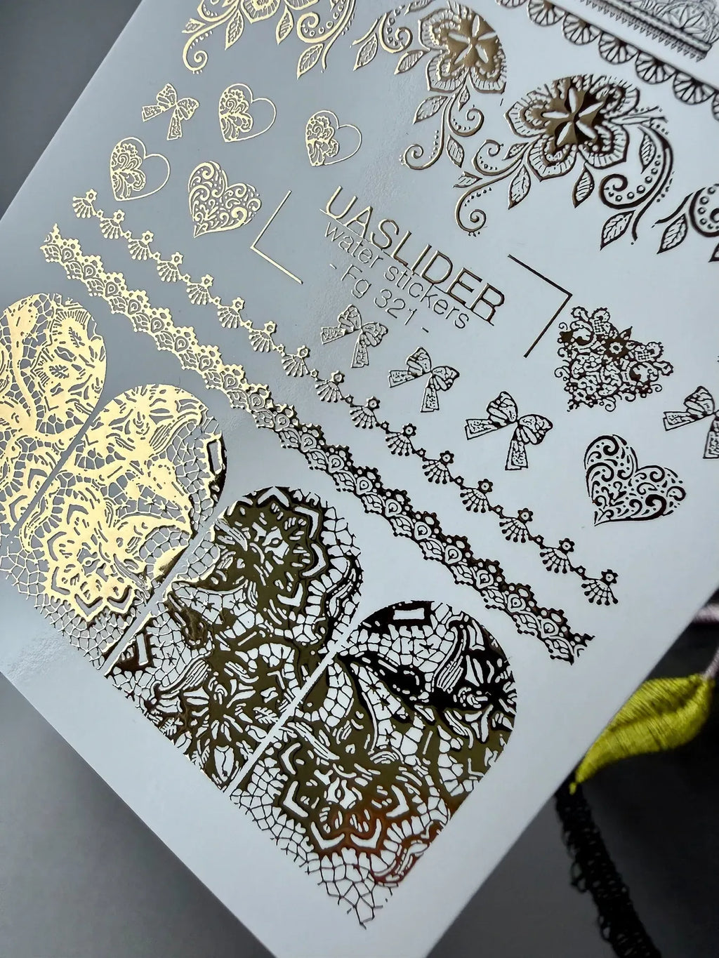 Foil Nail slider decals on any background F_321