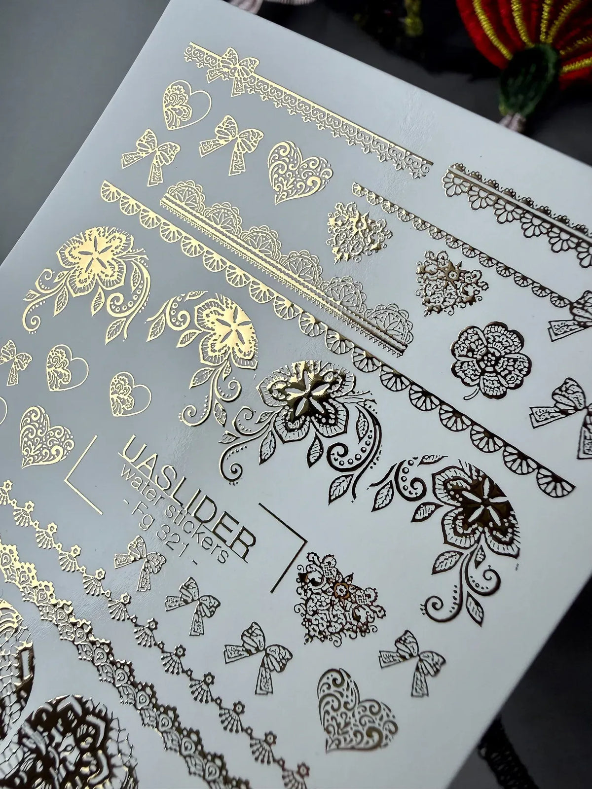Foil Nail slider decals on any background F_321