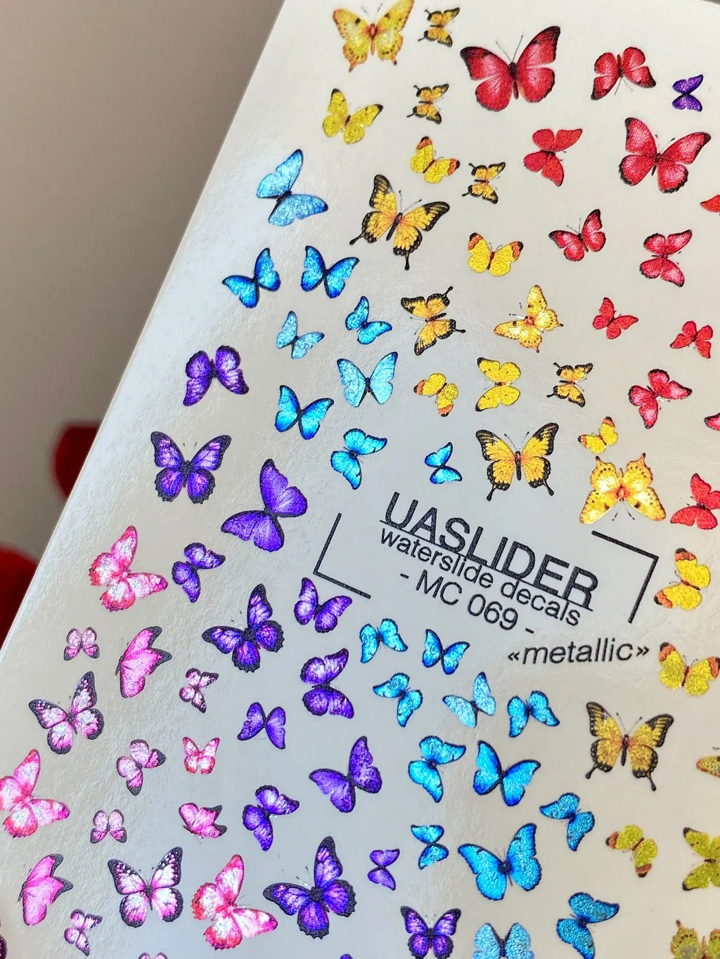 Foil nail slider decals on any background Metallic MC_069