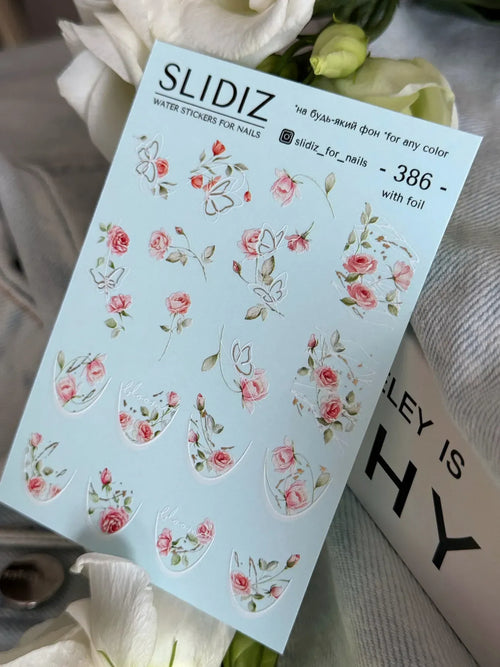 Foil Nail slider decals on any background 386