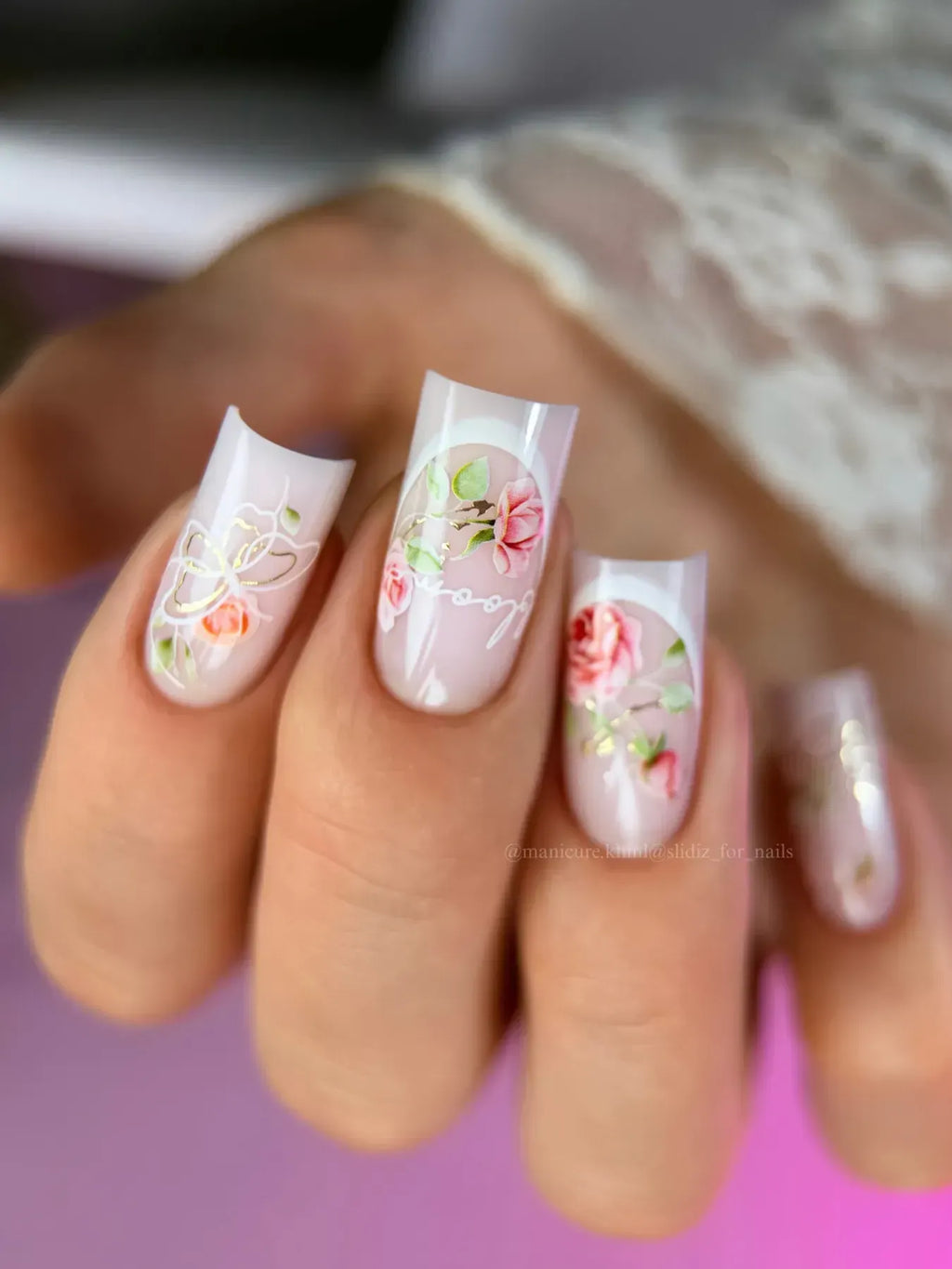 Foil Nail slider decals on any background 386