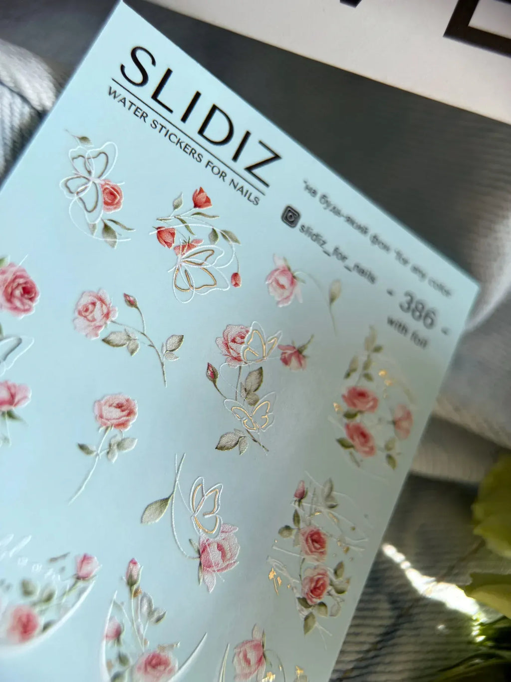 Foil Nail slider decals on any background 386