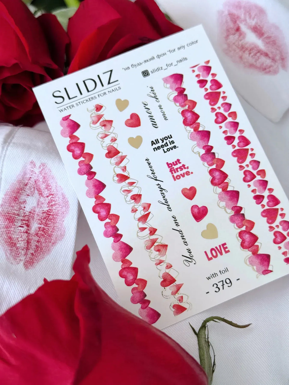 Foil Nail slider decals on any background 379