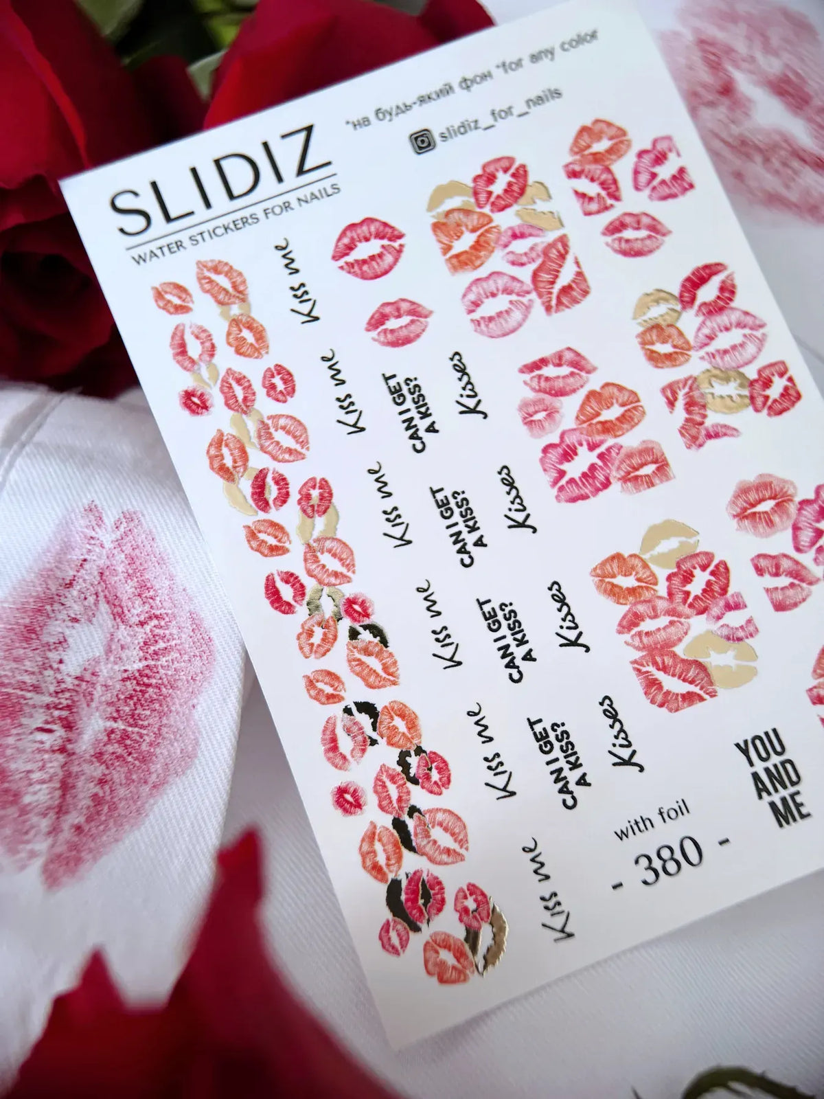 Foil Nail slider decals on any background 380
