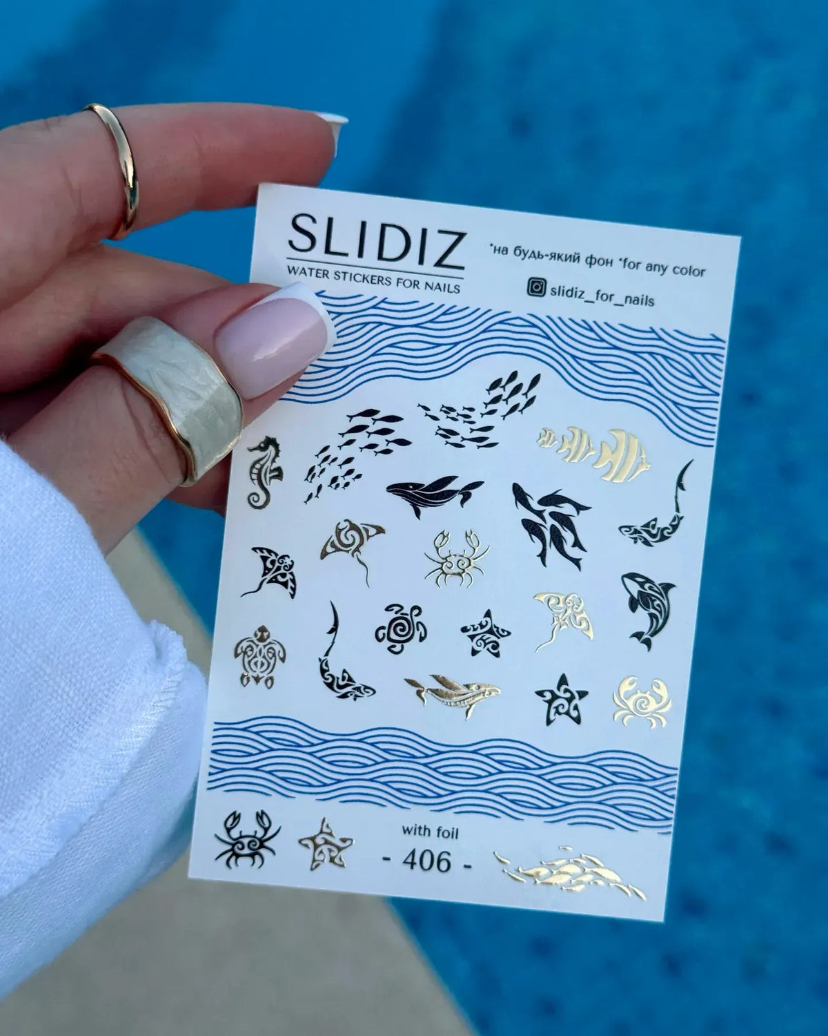 Foil Nail slider decals on any background 406