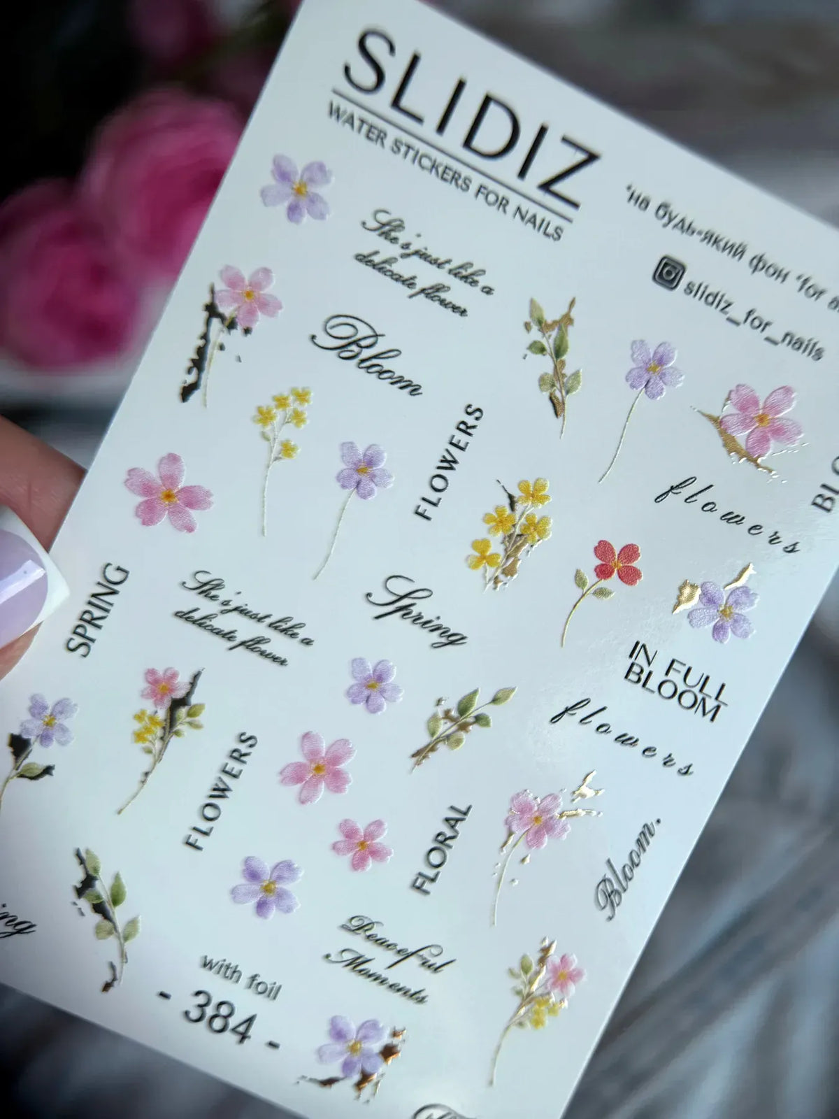 Foil Nail slider decals on any background 384
