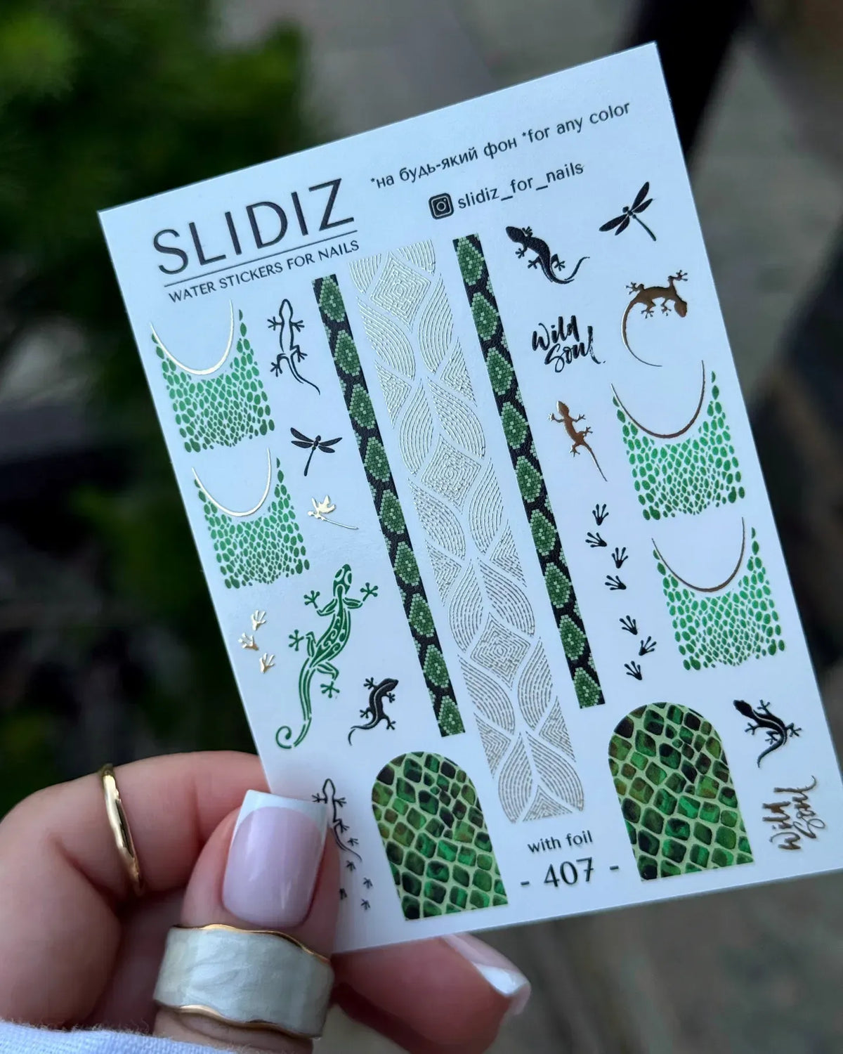 Foil Nail slider decals on any background 407