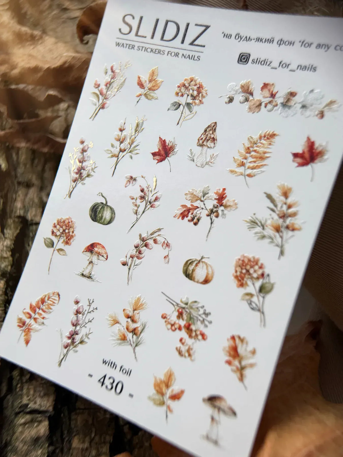 Foil Nail slider decals on any background 430