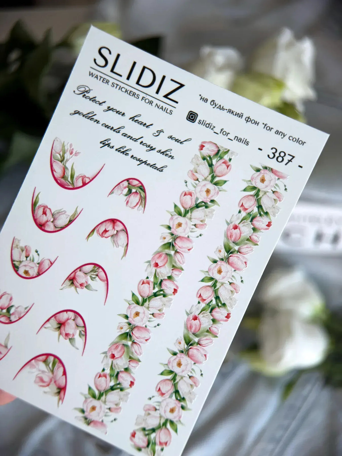 Nail slider decals on any background 387