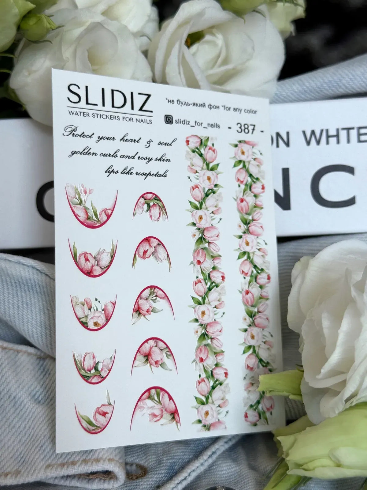 Nail slider decals on any background 387