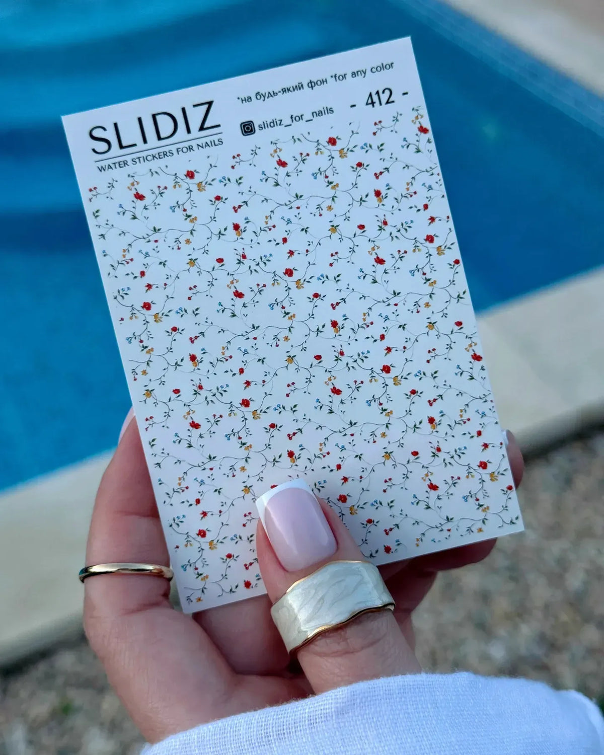 Nail slider decals on any background 412