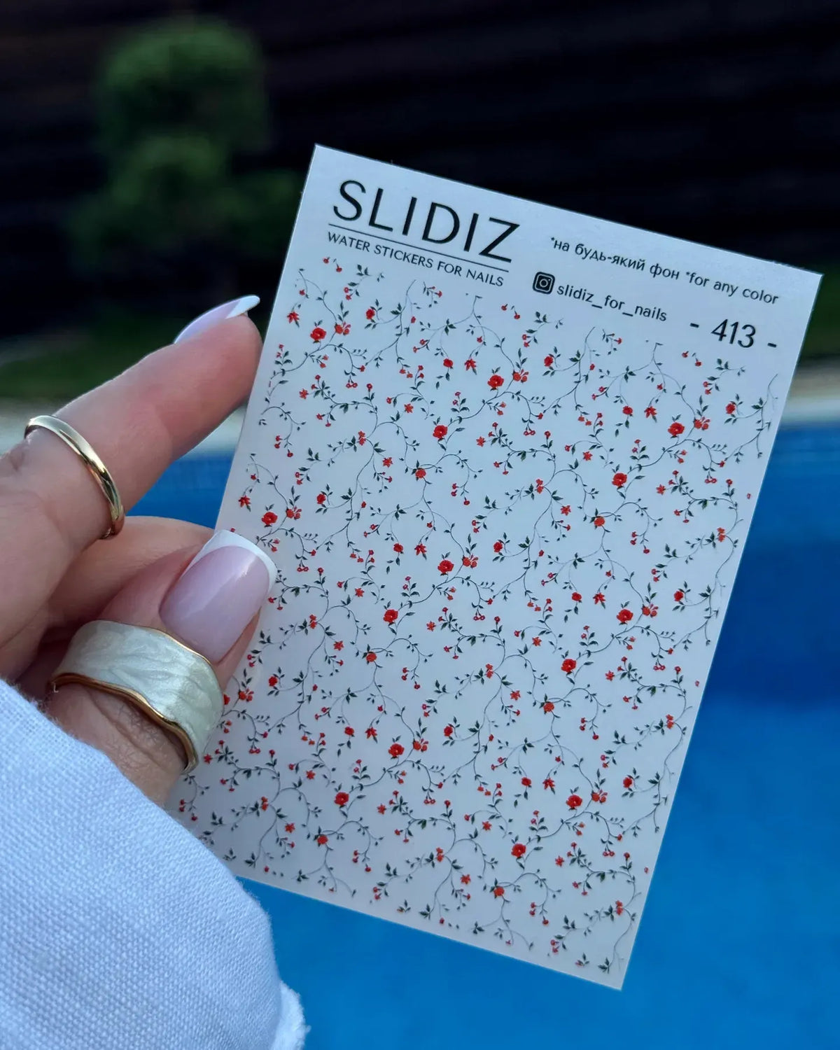 Nail slider decals on any background 413