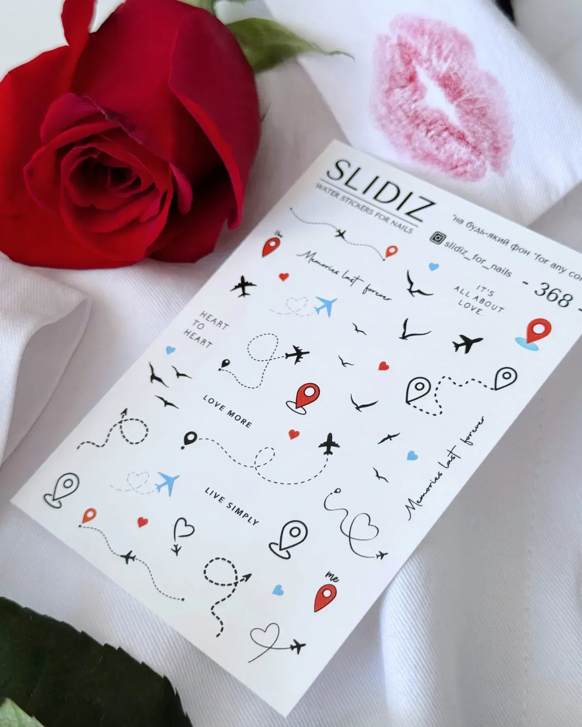 Nail slider decals on any background 368