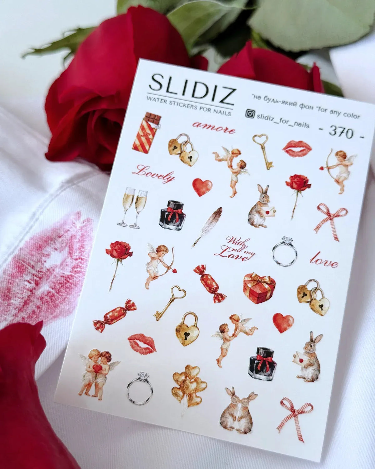 Nail slider decals on any background 370