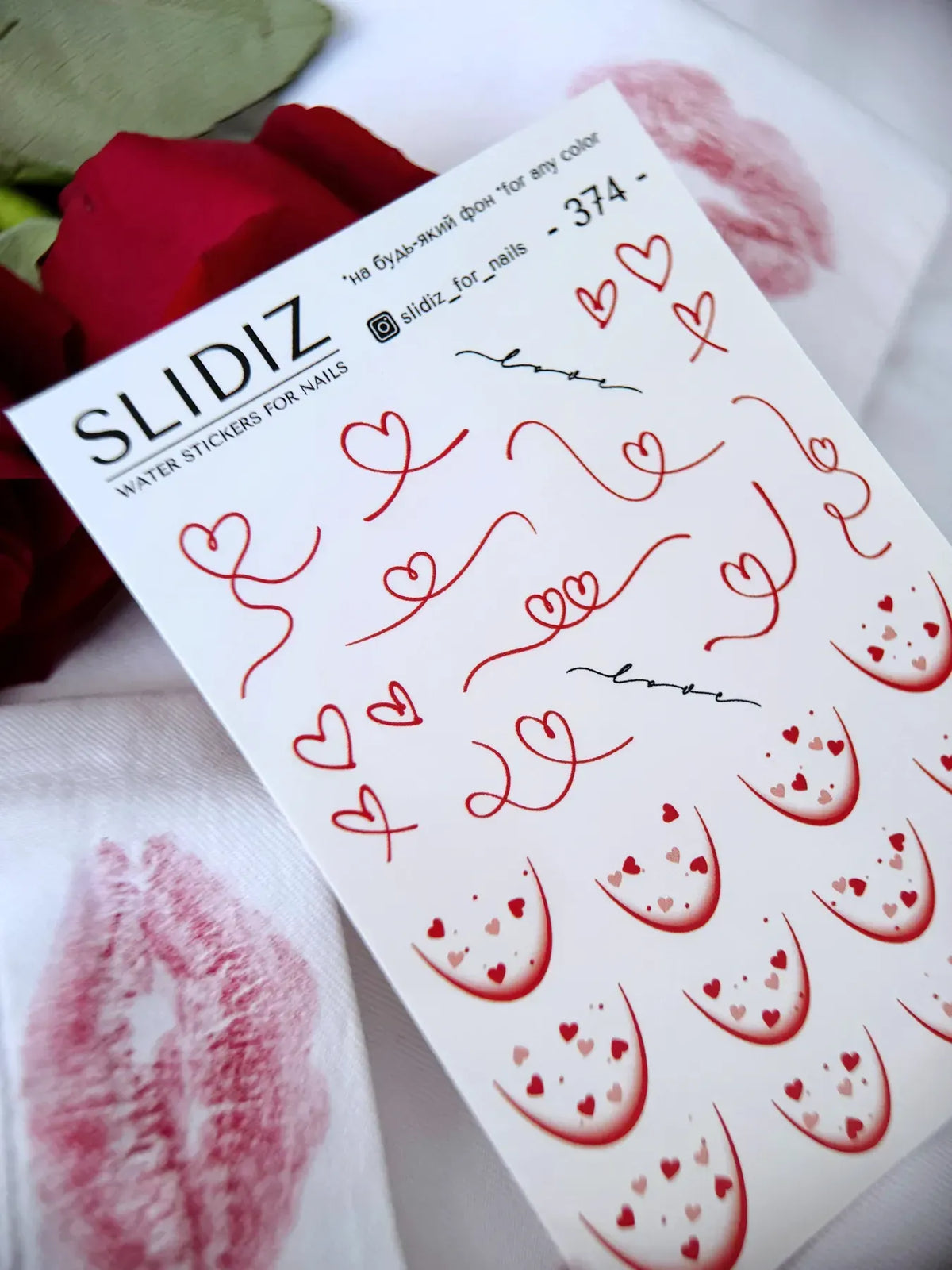 Nail slider decals on any background 374