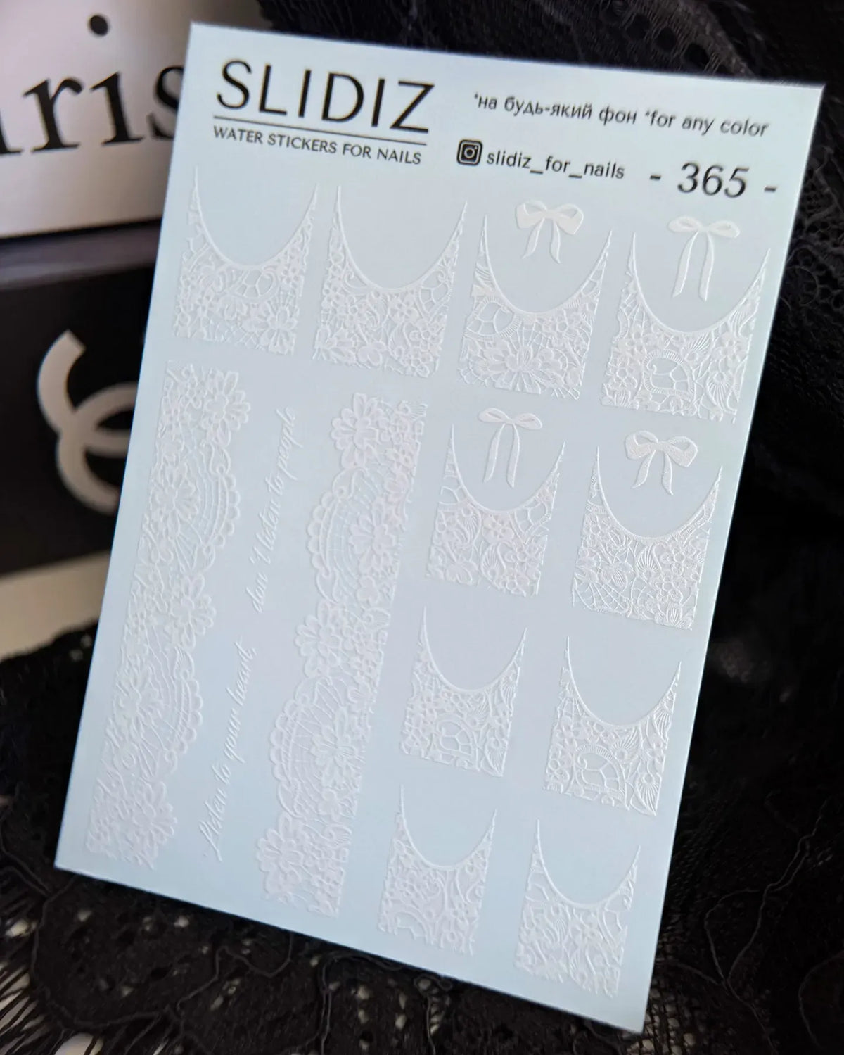 Nail slider decals on any background 365