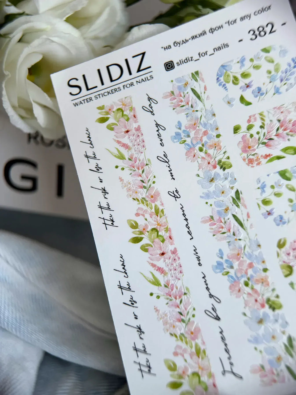 Nail slider decals on any background 382