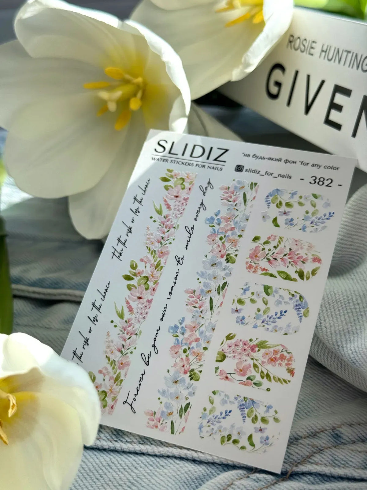 Nail slider decals on any background 382